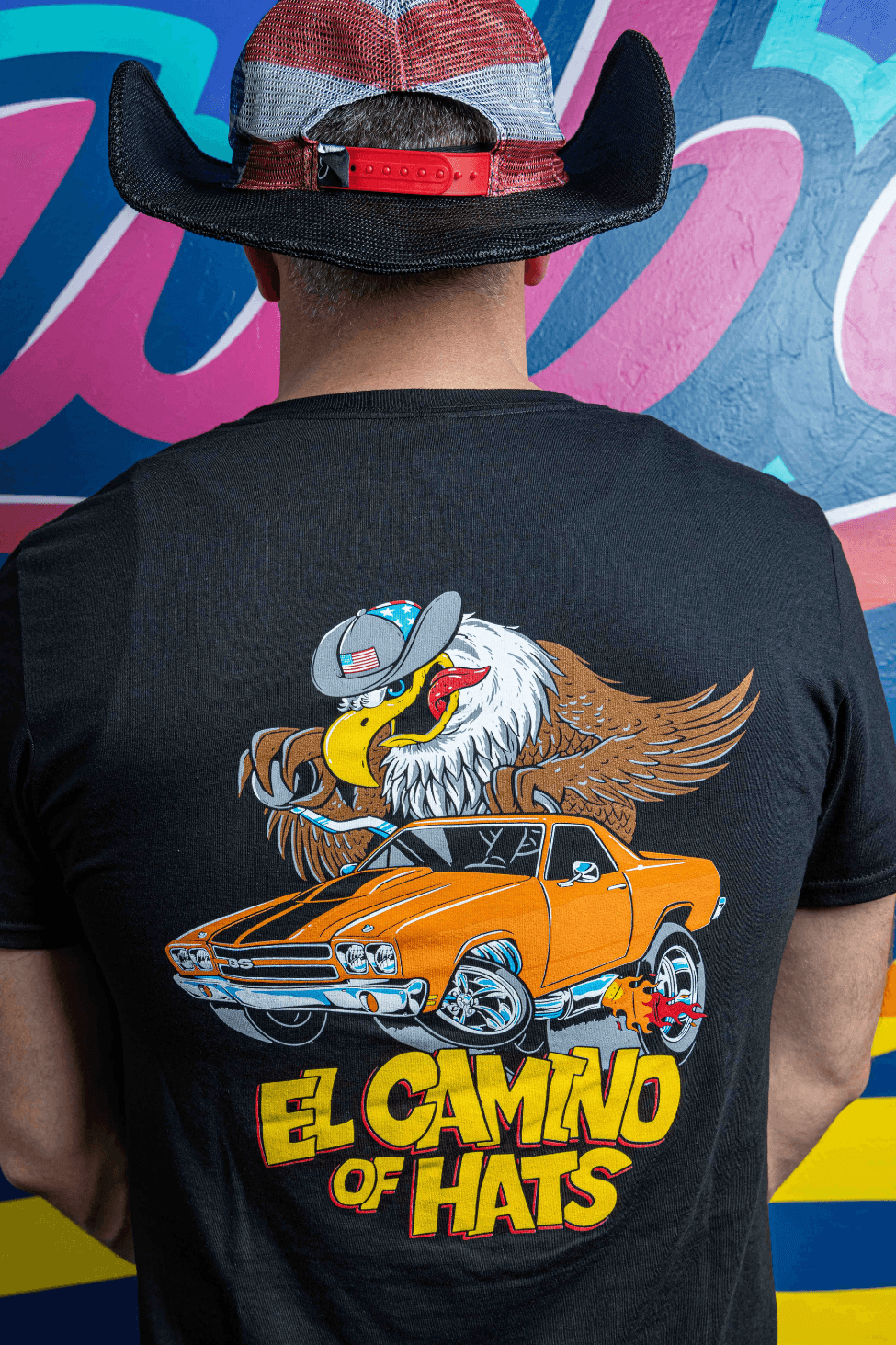1967 Chevy El Camino Classic Muscle Car T-Shirt - Unisex Vintage Car Tee (Black, XXL) - View #6