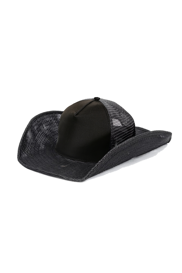 BLACK COWBOY SNAPBACK: 5 PANEL - CUSTOM – Cowboy Snapback