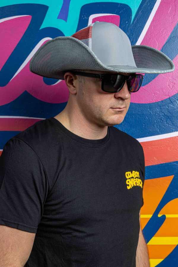 GRAY USA GRAY MESH - BLANK - Cowboy Snapback