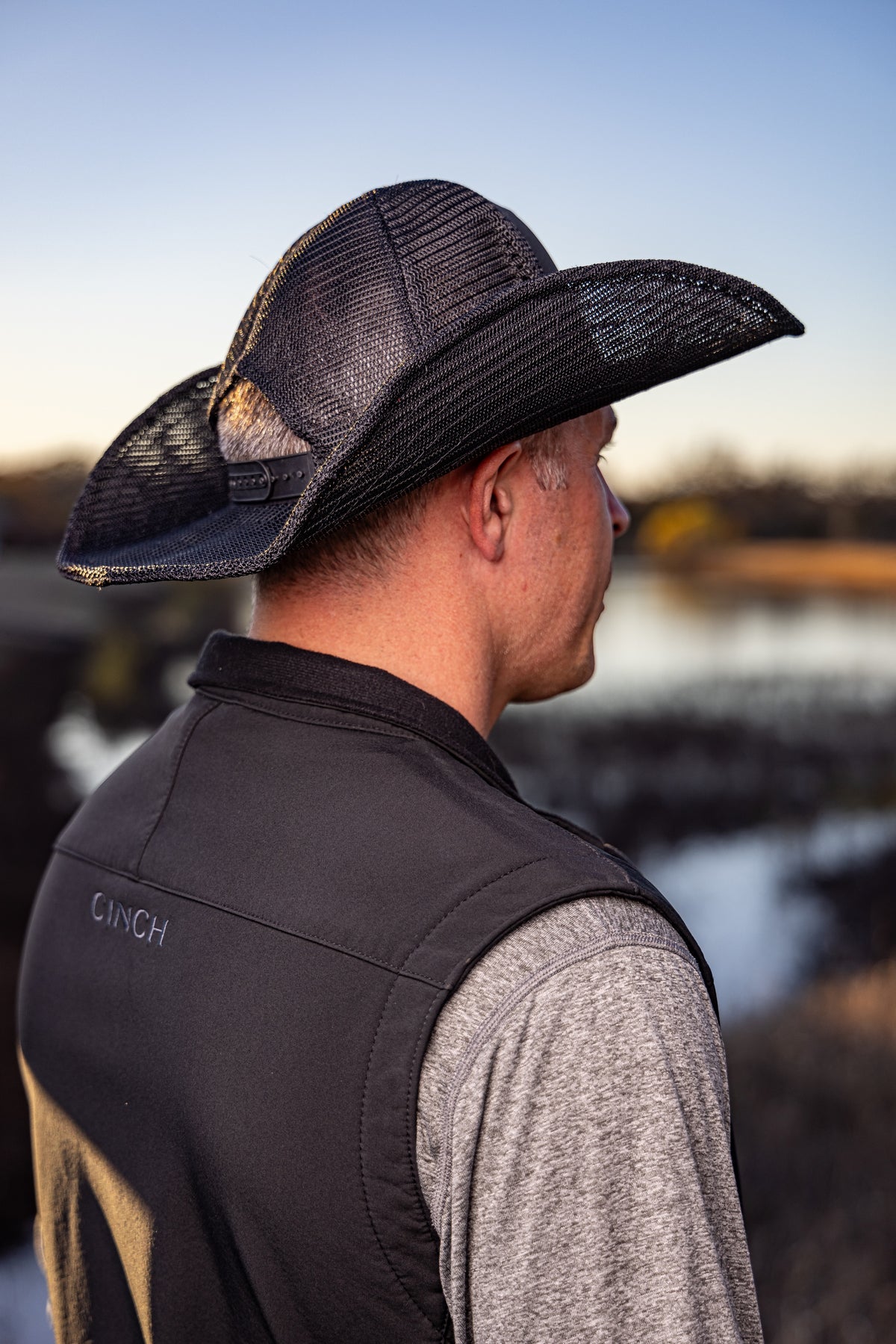 BLACK COWBOY SNAPBACK: 5 PANEL - BLANK