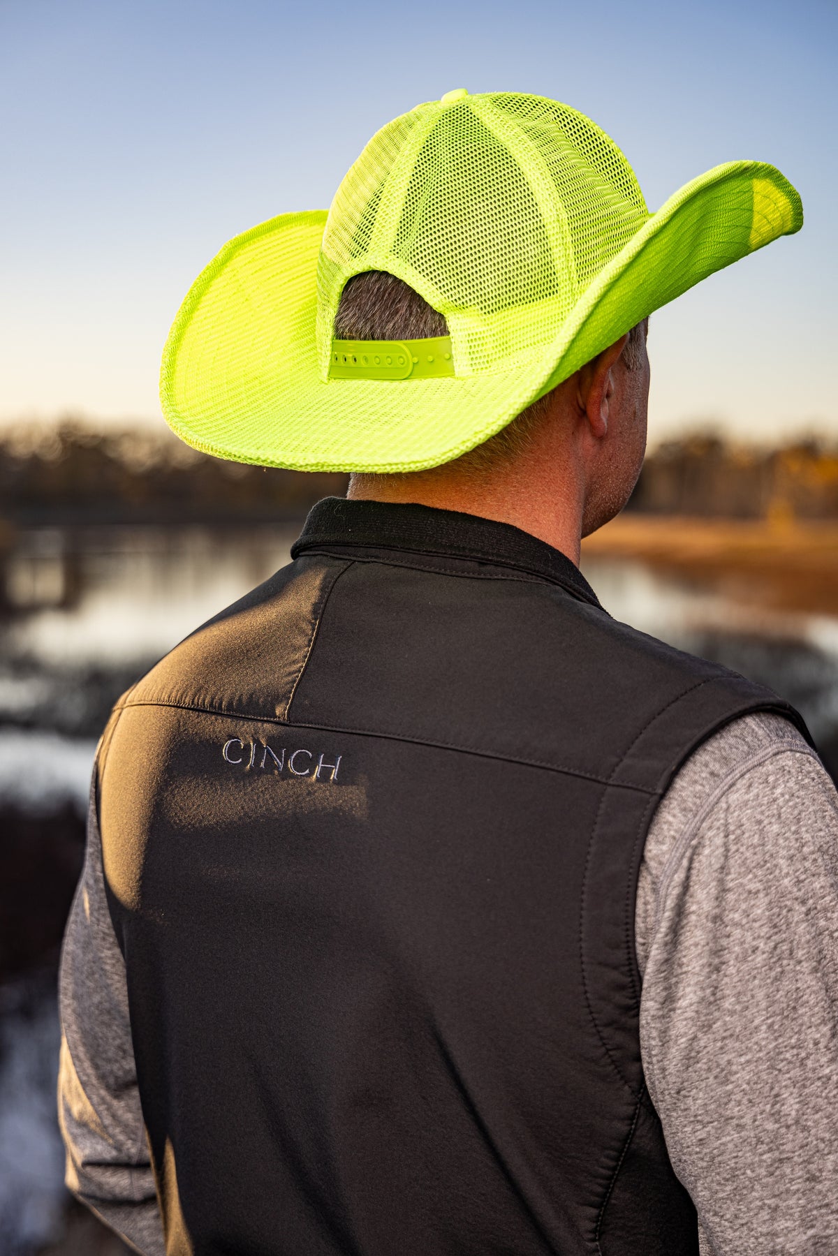 HIGH VIZ YELLOW COWBOY SNAPBACK: 5 PANEL - BLANK