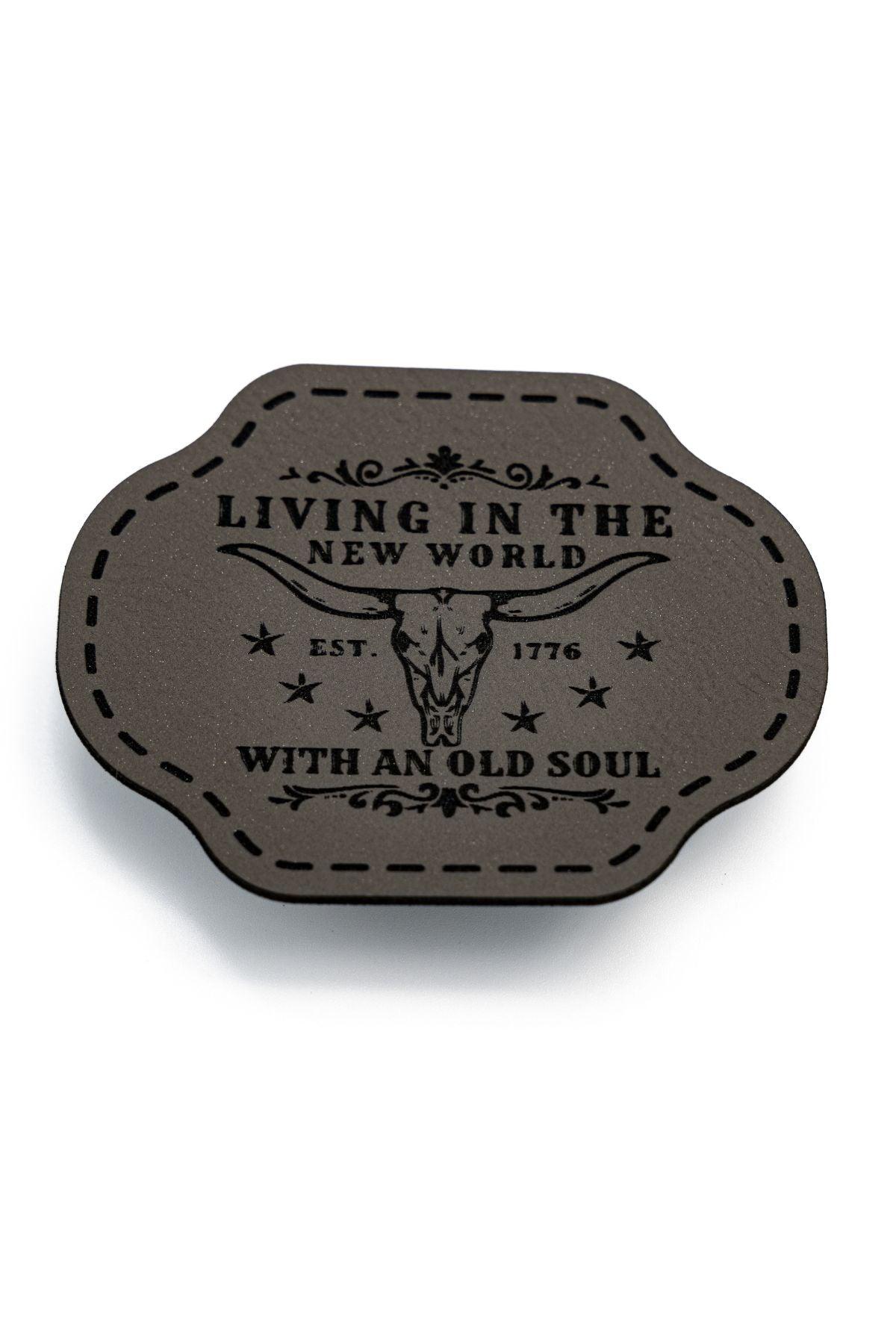 LIVING IN THE NEW WORLD LEATHER PATCH - Cowboy Snapback