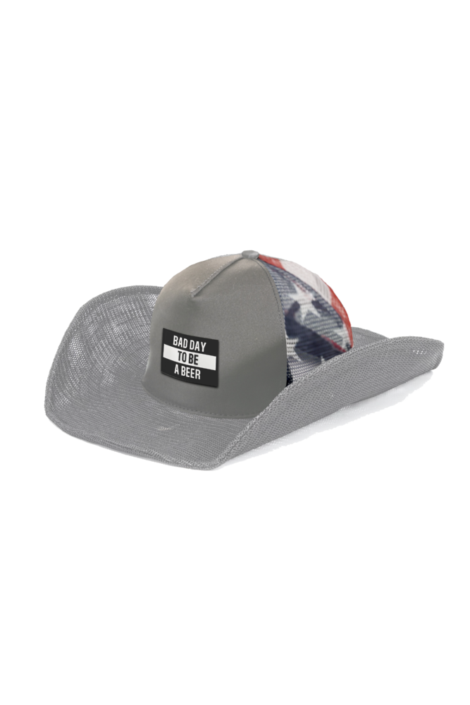 BAD DAY TO BE A BEER (BLACK) COWBOY SNAPBACK: 5 PANEL
