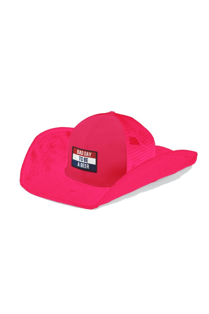 BAD DAY TO BE A BEER (RED, WHITE & BLUE) COWBOY SNAPBACK: 6 PANEL