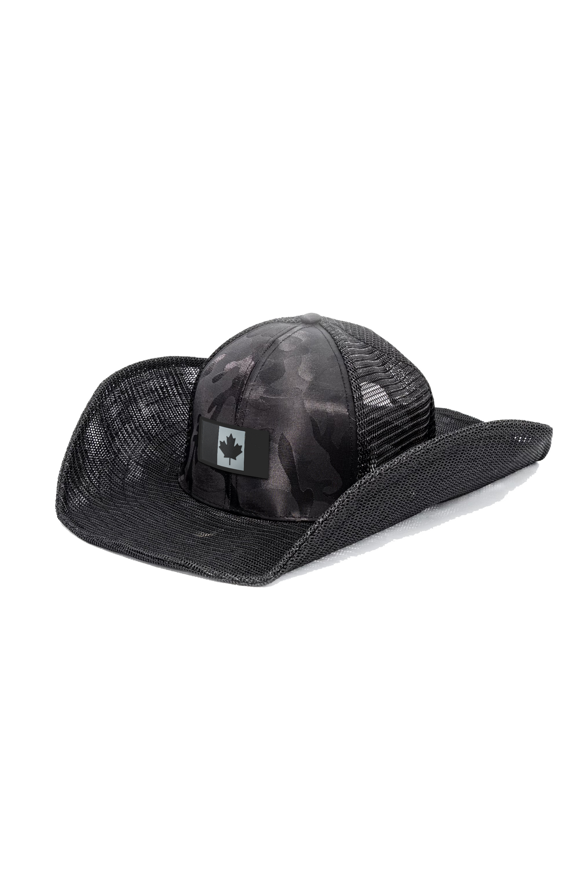 CANADA FLAG: BLACK AND GRAY COWBOY SNAPBACK: 6 PANEL