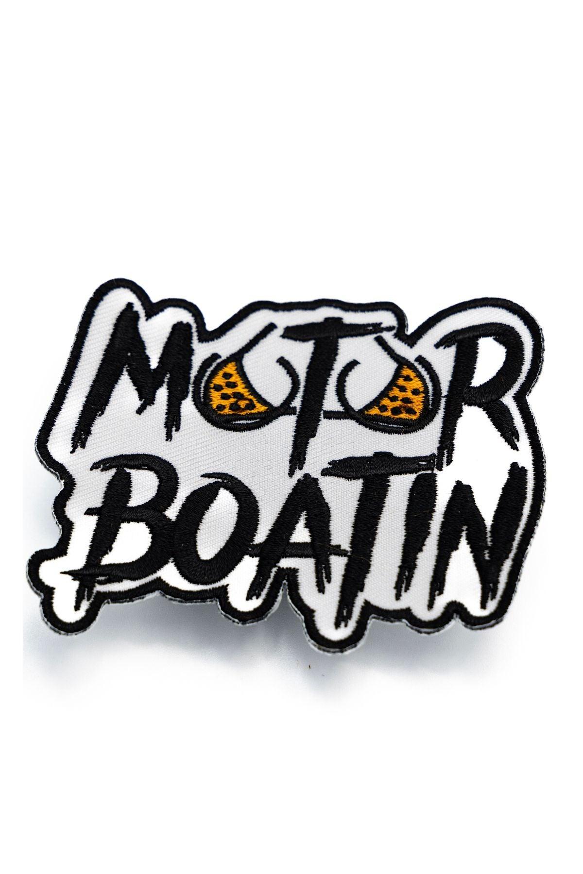 MOTOR BOATIN ORANGE EMBROIDERED PATCH - Cowboy Snapback