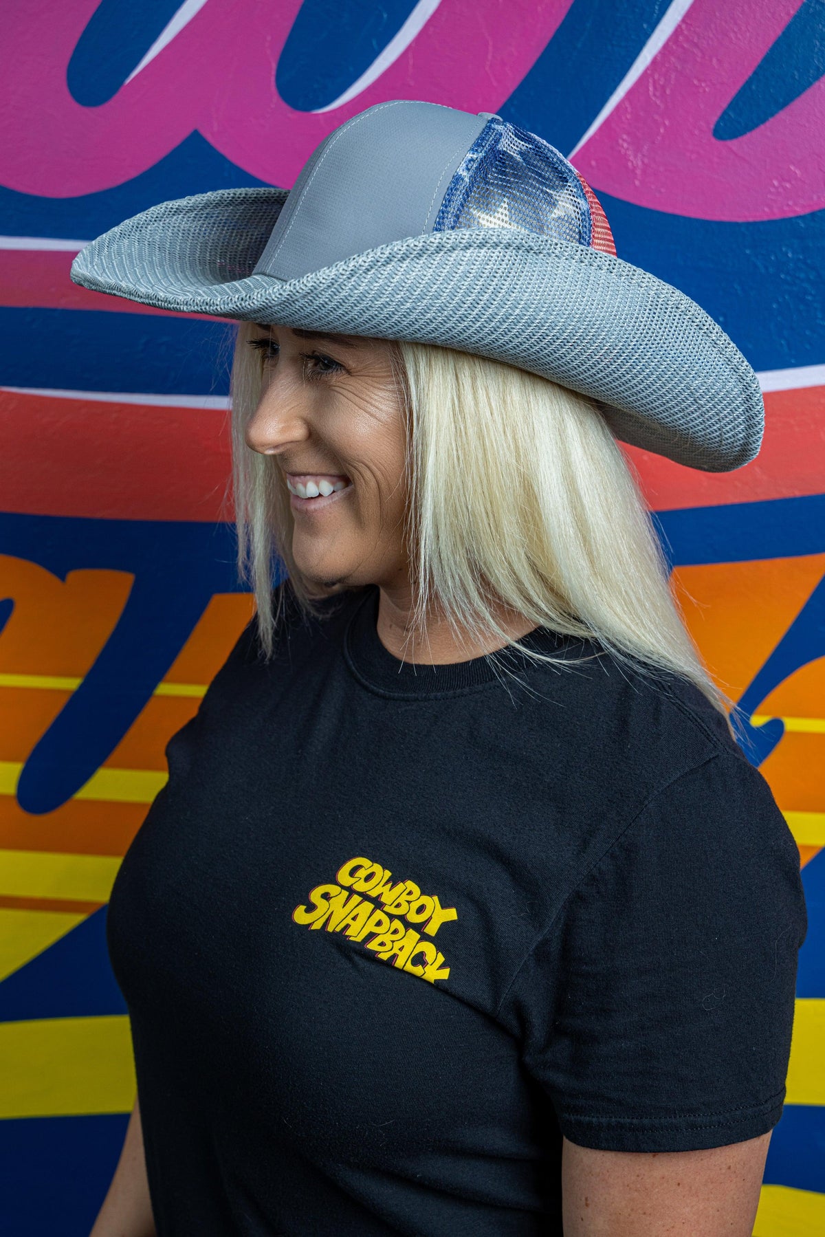 GRAY USA GRAY MESH - BLANK - Cowboy Snapback