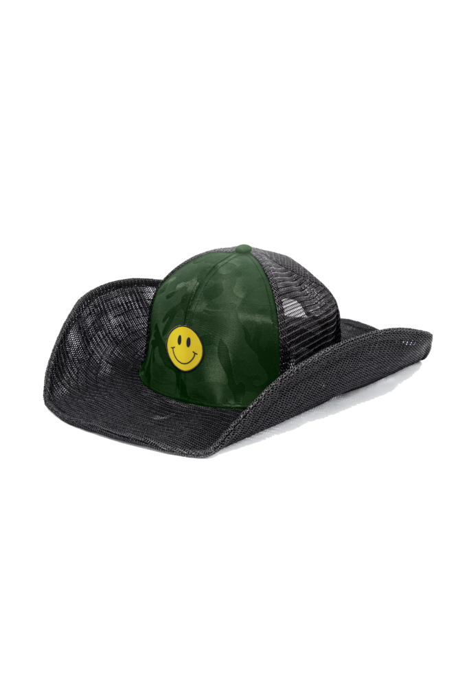 SMILEY FACE COWBOY SNAPBACK: 6 PANEL
