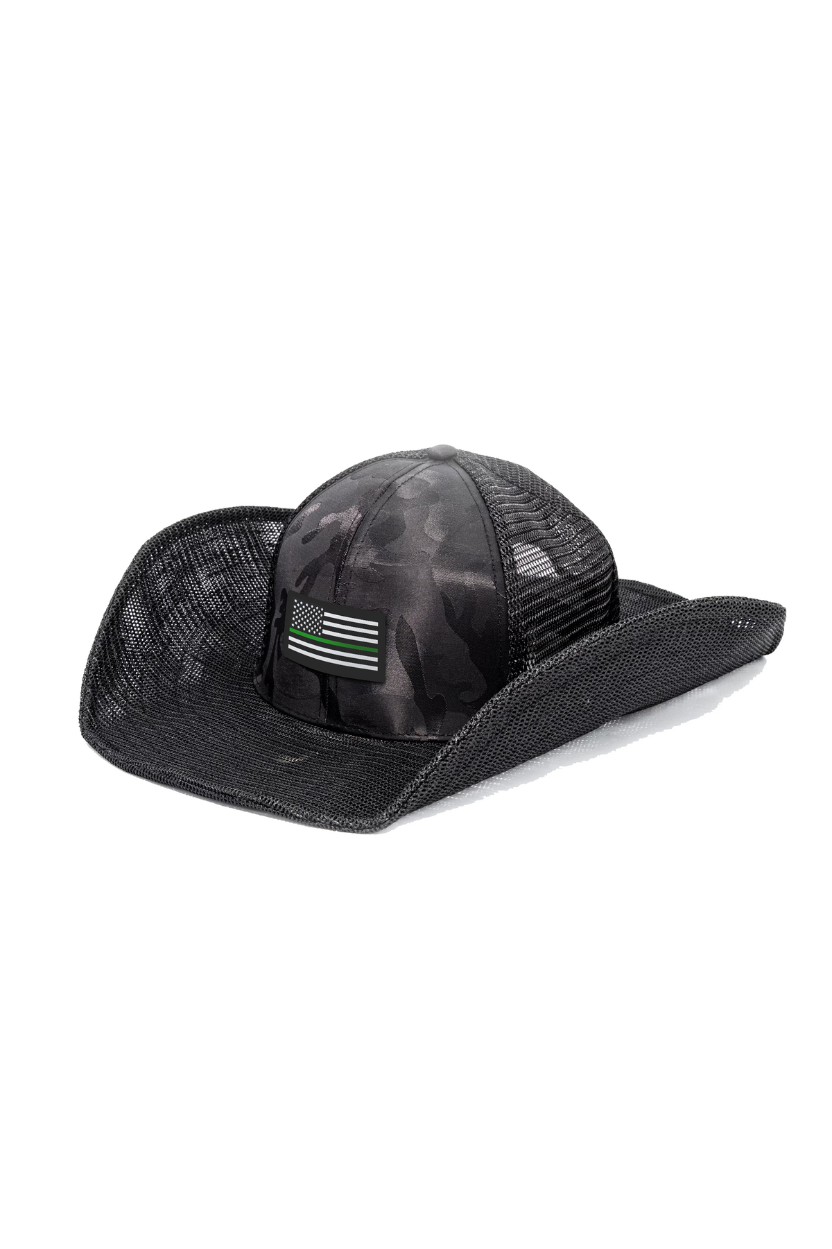 USA FLAG: THIN GREEN LINE COWBOY SNAPBACK: 6 PANEL