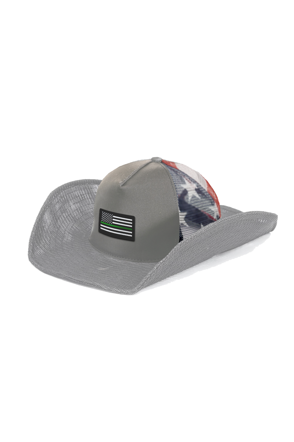 USA FLAG: THIN GREEN LINE COWBOY SNAPBACK: 5 PANEL
