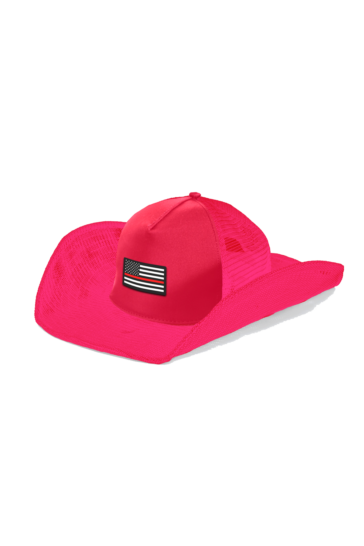 USA FLAG: THIN RED LINE COWBOY SNAPBACK: 5 PANEL