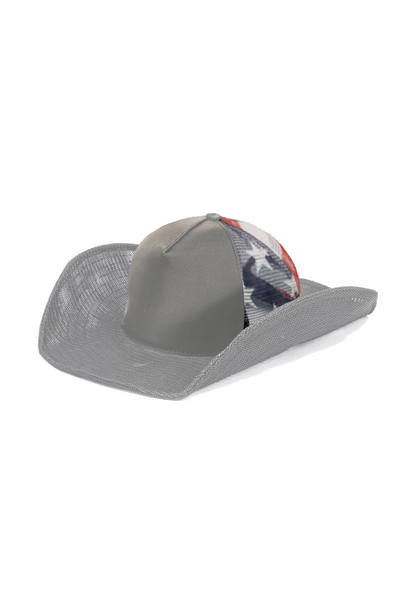 GRAY USA MESH COWBOY SNAPBACK: 5 PANEL - BLANK – Cowboy Snapback