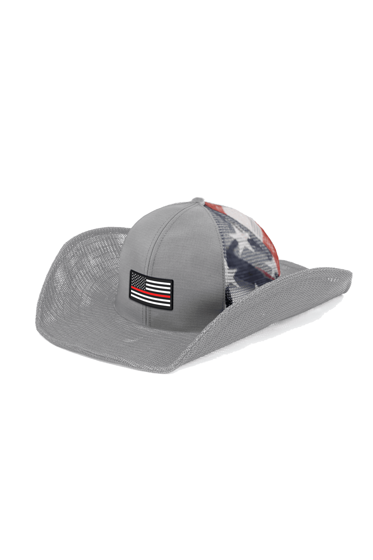 USA FLAG: THIN RED LINE COWBOY SNAPBACK: 6 PANEL