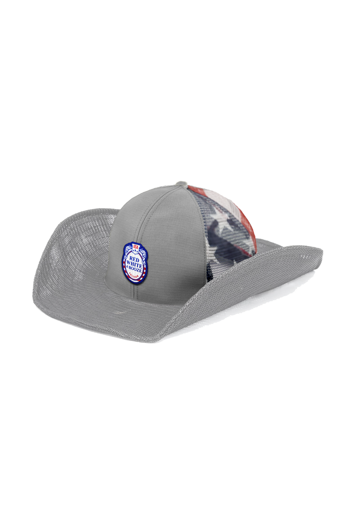 RED WHITE & BOOZE COWBOY SNAPBACK: 6 PANEL