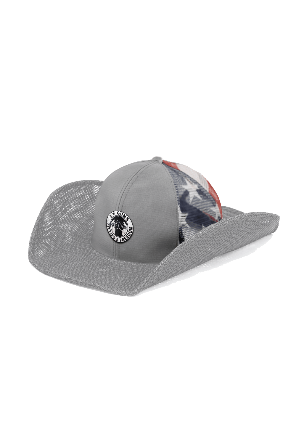 I LOVE GUNS & FREEDOM COWBOY SNAPBACK: 6 PANEL