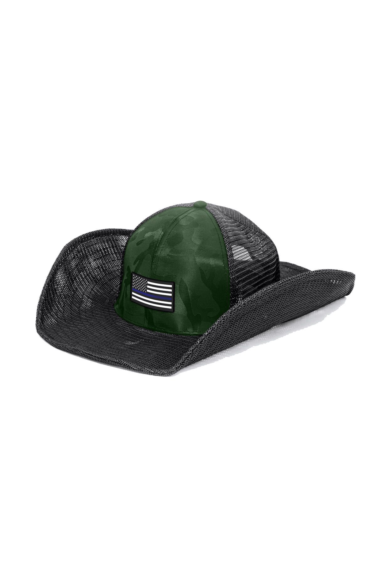 USA FLAG: THIN BLUE LINE COWBOY SNAPBACK: 6 PANEL