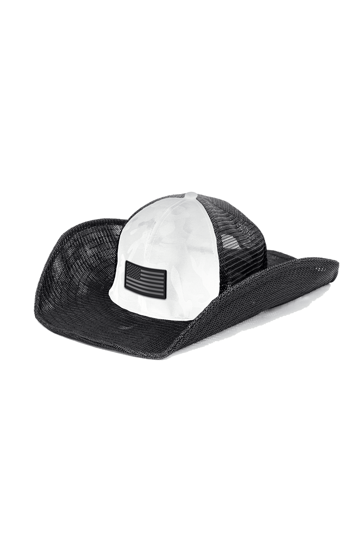 USA FLAG GRAY AND BLACK PVC PATCH - Cowboy Snapback