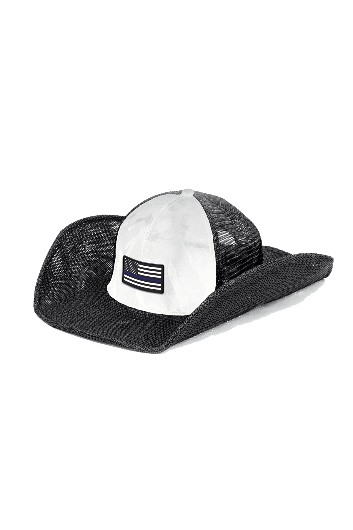 USA FLAG: THIN BLUE LINE COWBOY SNAPBACK: 6 PANEL